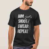 Bowfishing Airboat Aim Shoot Swear Repeat Bowfishe Tシャツ (正面)