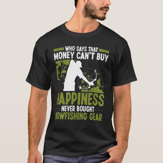 Bowfishing Money buys Happiness Airboat Bowhunter Tシャツ (正面)