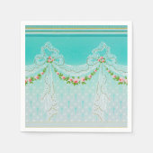 Bowknotsレースのようペンデンツバラ結婚ズ スタンダードカクテルナプキン (正面)