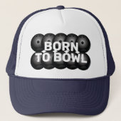 Bowl生まれボーリングリーグおもしろい キャップ (正面)
