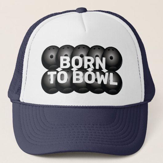 Bowl生まれボーリングリーグおもしろい キャップ (正面)