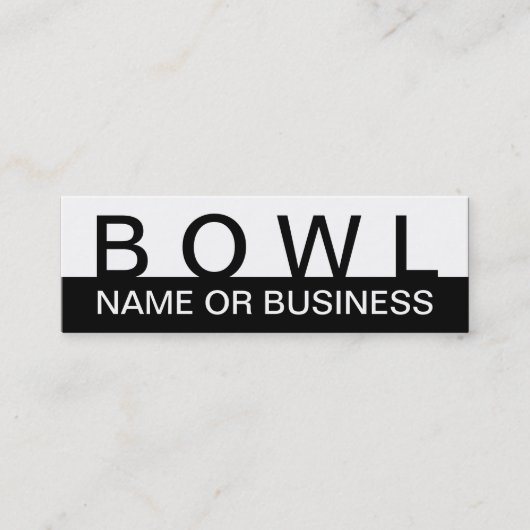 BOWL (はっきりした色をカスタマイズ可能) スキニー名刺 (正面)