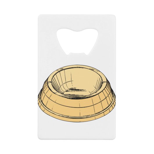 Bowl Dish Pet Cat Plate Empty Food Dog Peach クレジットカード栓抜き (正面)