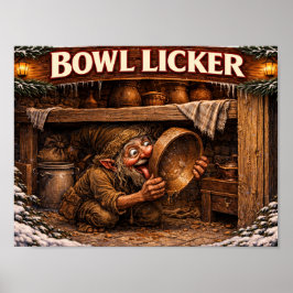 Bowl Licker Icelandic Yule Lad ポスター