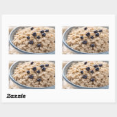 Bowl of Oatmeal with Blueberries 長方形シール (シート)