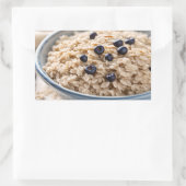 Bowl of Oatmeal with Blueberries 長方形シール (バッグ)
