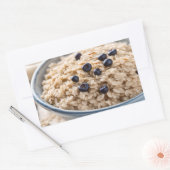 Bowl of Oatmeal with Blueberries 長方形シール (封筒)