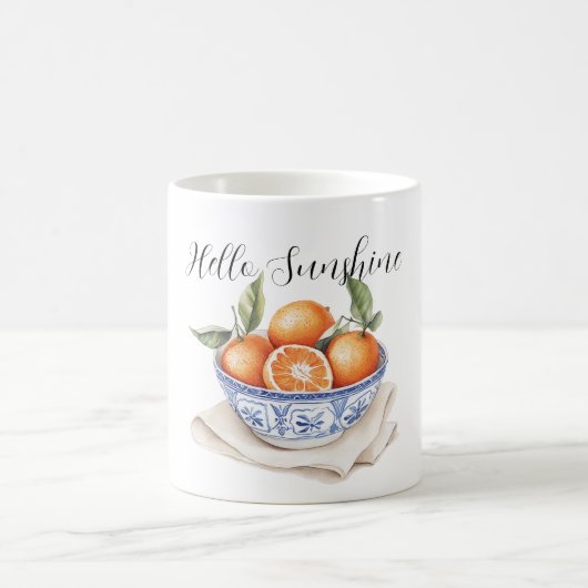 Bowl of Oranges Sicilian Summer Hello Sunshine コーヒーマグカップ (中央)