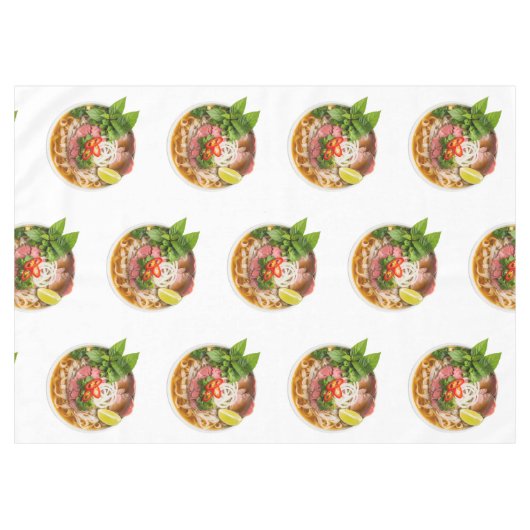 bowl of vietnamese PHO soup isolated on white テーブルクロス (正面(横))