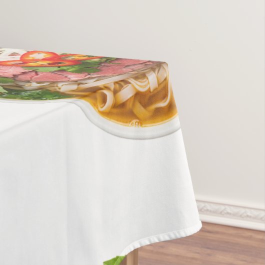 bowl of vietnamese PHO soup isolated on white テーブルクロス (インサイチュ)