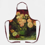 Bowl with牡丹とバラby Vincent van ゴッホ エプロン (正面)