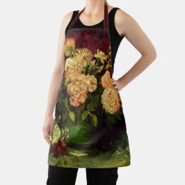 Bowl with牡丹とバラby Vincent van ゴッホ エプロン