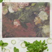 Bowl with牡丹とバラby Vincent van ゴッホ キッチンタオル (折り畳み)