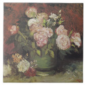 Bowl with牡丹とバラby Vincent van ゴッホ タイル (正面)