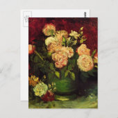 Bowl with牡丹とバラby Vincent van ゴッホ ポストカード (正面/裏面)