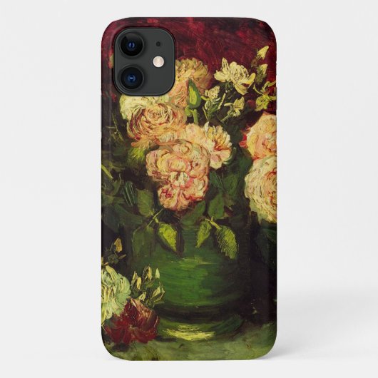 Bowl with牡丹とバラby Vincent van ゴッホ Case-Mate iPhoneケース (裏面)