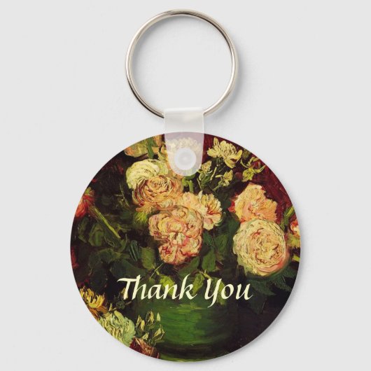 Bowl with Peonies and Boles, Vincent van ゴッホ キーホルダー (正面)