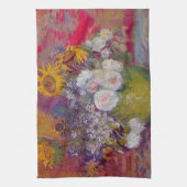 Bowl with Sunflowers and Boles by Vincent van ゴッホ キッチンタオル (縦)