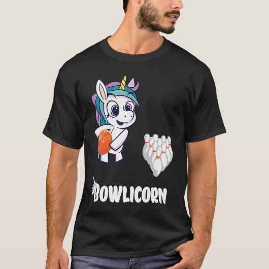 Bowler Bowling Unicorn Strike Bowling Pin Bowling  Tシャツ (正面)