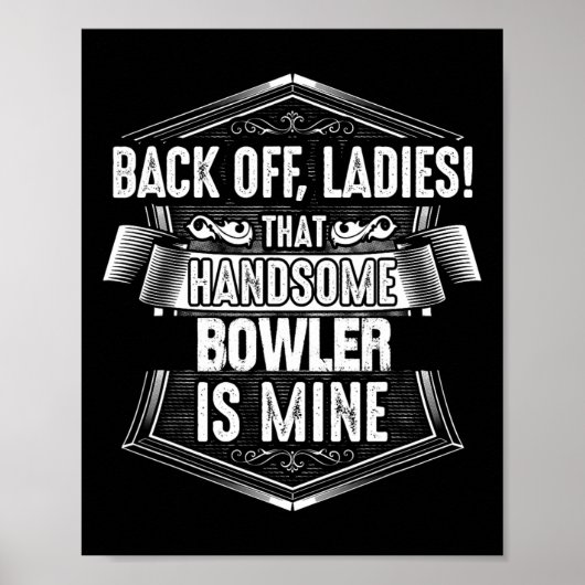 Bowler Bowling Wife Shirt ポスター (正面)