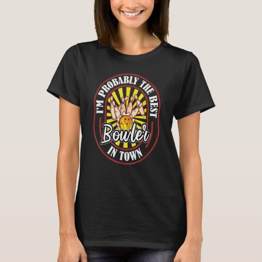Bowler Humorous Team  League Alley Bowling Tシャツ (正面)