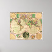 BOWLES New & Accurate Map of the World by Dialing キャンバスプリント (正面)