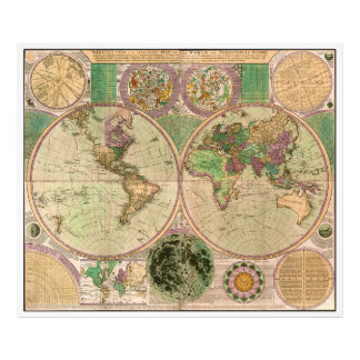 BOWLES New & Accurate Map of the World by Dialing フォトプリント