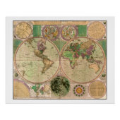 BOWLES New & Accurate Map of the World by Dialing ポスター (正面)