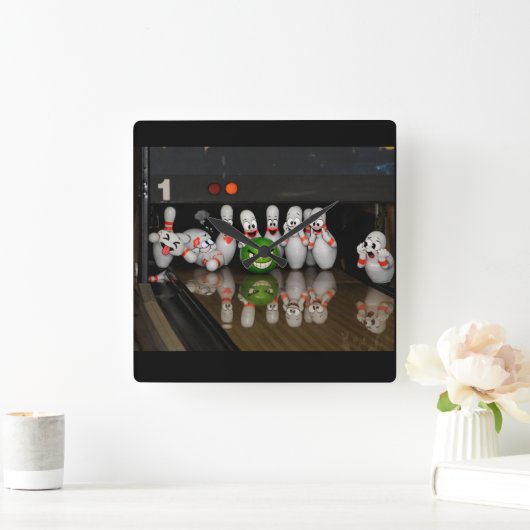 Bowling  スクエア壁時計 (ホーム)