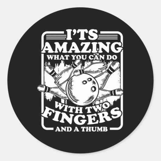 Bowling Alley Pins Spare Strike 2  ラウンドシール (正面)