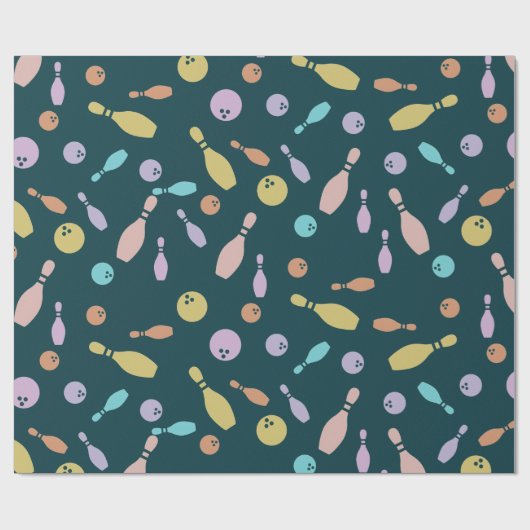 Bowling and Ball Pattern ラッピングペーパー (フラット)