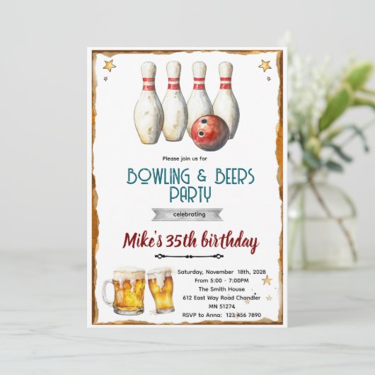 Bowling and beer party Invitation 招待状 (スタンド正面)