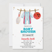 Bowling baby shower party invitation 招待状 (正面)