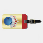 Bowling -- Ball and Pins personalize name/address ラゲッジタグ (正面横)