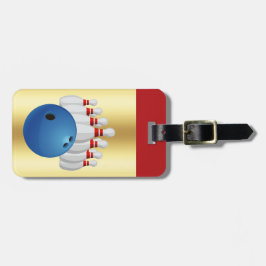 Bowling -- Ball and Pins personalize name/address ラゲッジタグ