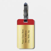 Bowling -- Ball and Pins personalize name/address ラゲッジタグ (裏面縦)