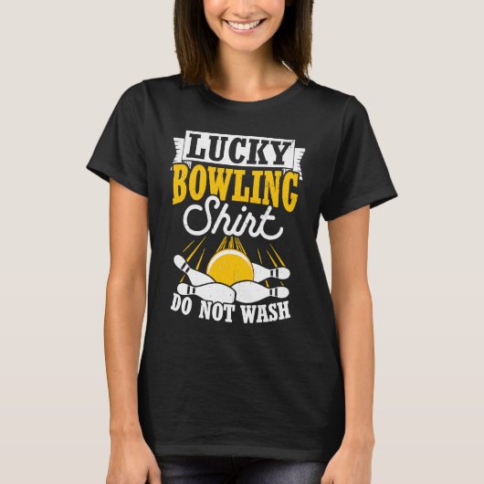 Bowling Ball Pin Bowler Strike Bowling Fanatic Bow Tシャツ (正面)