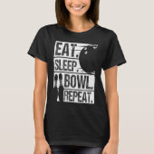 Bowling Ball Pin Bowler Strike Bowling Fanatic Bow Tシャツ (正面)