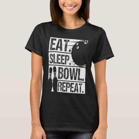 Bowling Ball Pin Bowler Strike Bowling Fanatic Bow Tシャツ (正面)