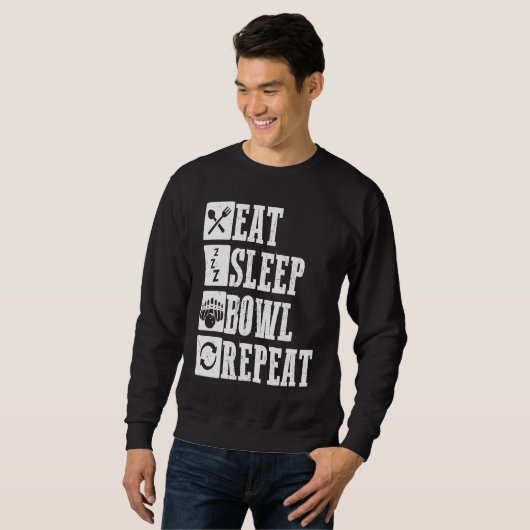 Bowling Ball Pin Bowler Strike Bowling Team Bowlin スウェットシャツ (正面フル)