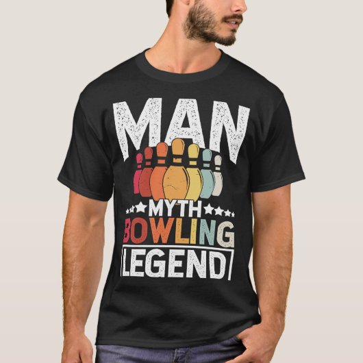 Bowling Ball Pin Bowler Strike Team Bowling Alley  Tシャツ (正面)