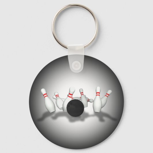 Bowling Ball & Pins: 3D Model: Keychain キーホルダー (正面)