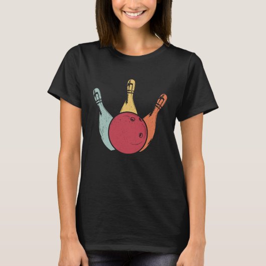 Bowling Ball Pins Bowler Strike Bowling Legend Bow Tシャツ (正面)