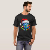 Bowling Ball Santa Hat Christmas Bowling Xmas Ligh Tシャツ (正面フル)