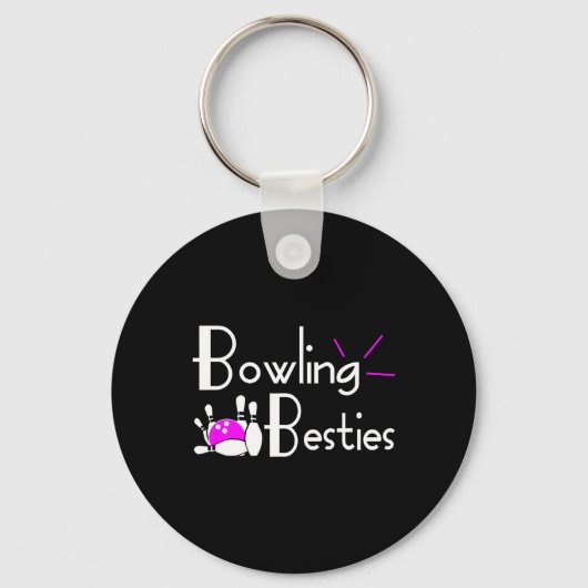Bowling Besties Best Friends Womens League  キーホルダー (正面)