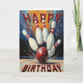 Bowling Birthday Card カード (正面)