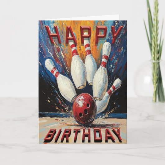 Bowling Birthday Card カード (正面)