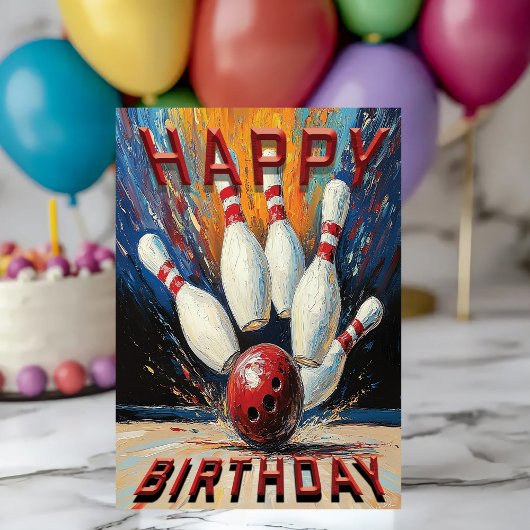 Bowling Birthday Card カード