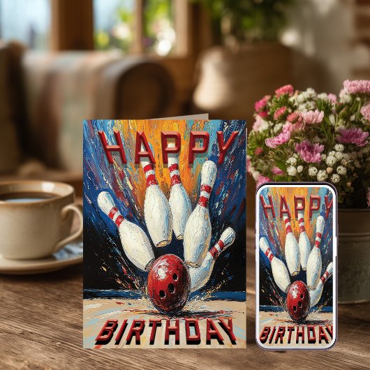 Bowling Birthday Card カード