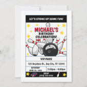 Bowling Birthday Party Invitation 招待状 (正面)